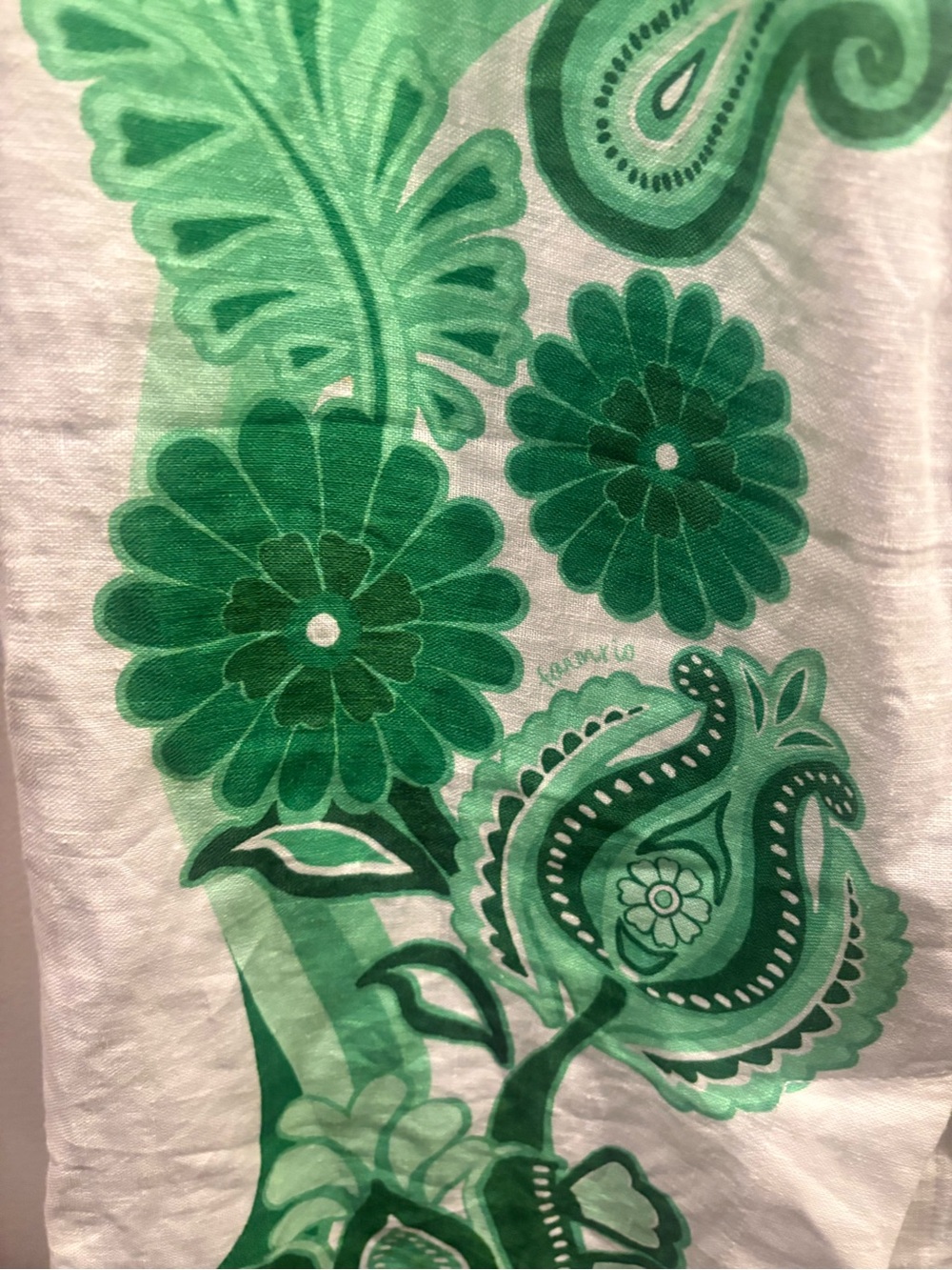FARM Rio Green Color Festival Linen Midi Skirt - Picture 9 of 12